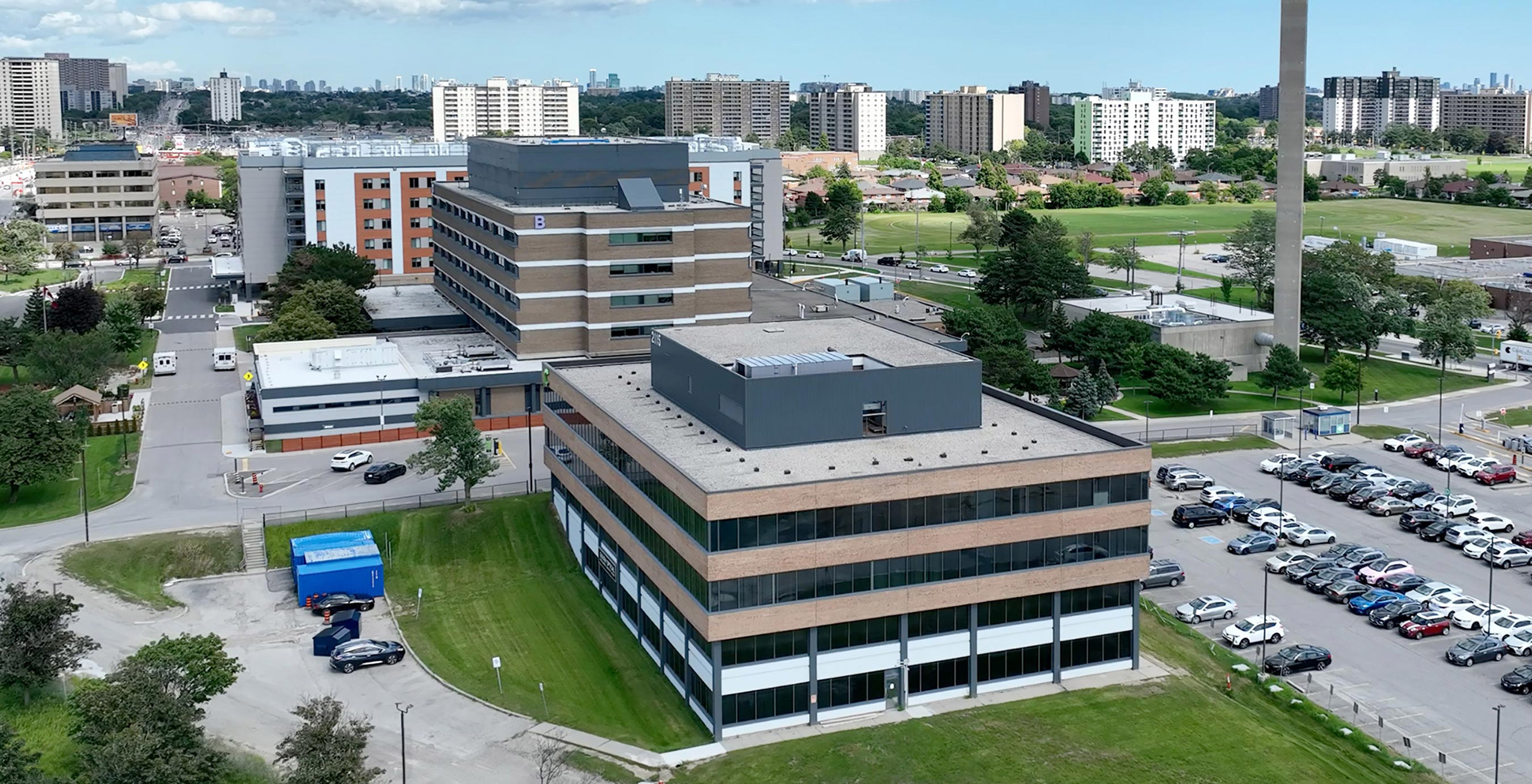 Aerial image of Finch Campus and surrounding area.